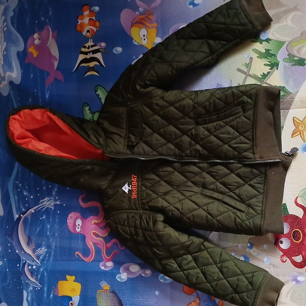 LRG Lftd1947 Kids size 7 Green And Orange Puffy Jacket